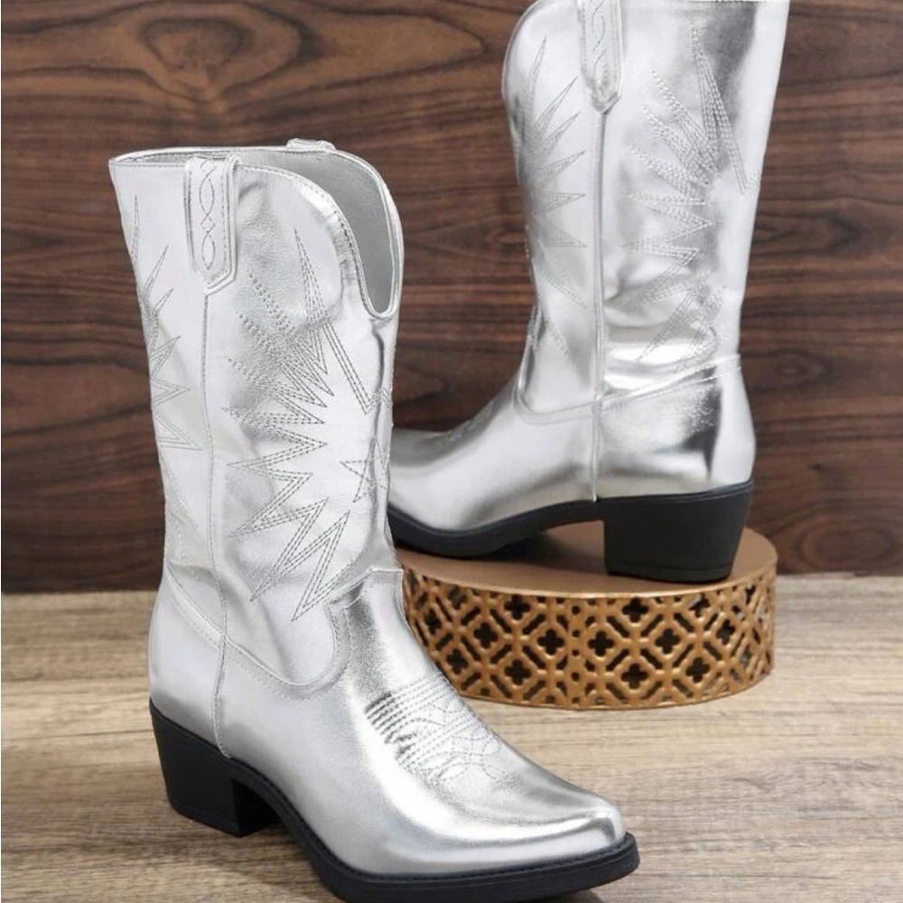silver cowboy boots!